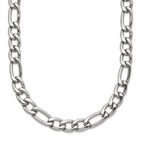 Chisel Stainless Steel Polished 6mm Figaro Chain, 24" view 1
