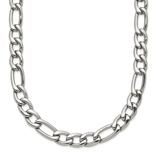 Chisel Stainless Steel Polished 6mm Figaro Chain, 24"