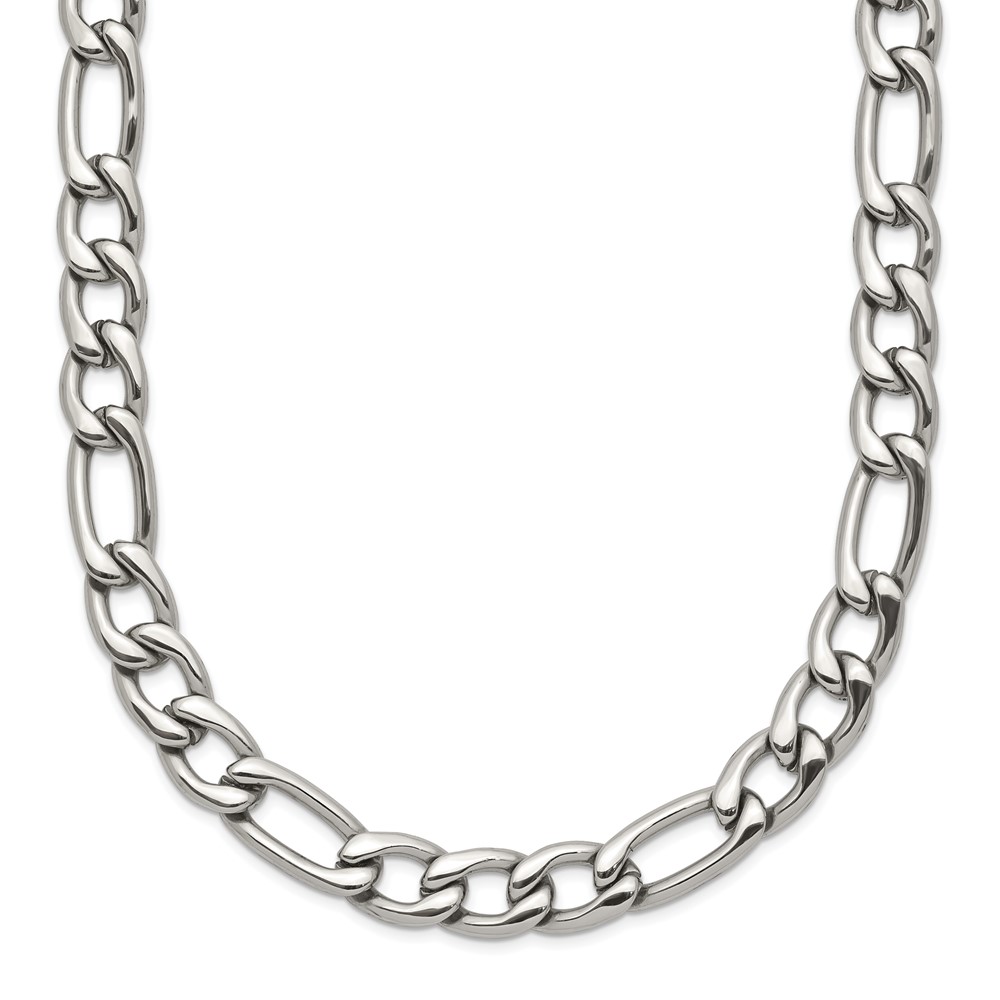 Stainless Steel Polished 24in Figaro Chain