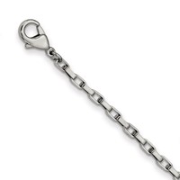 Stainless Steel Brushed and Polished Black IP-plated Cross Necklace, 24" view 2