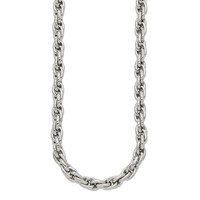 Chisel Stainless Steel Polished and Textured Fancy Rope Chain, 24" view 3