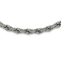 Chisel Stainless Steel Polished and Textured Fancy Rope Chain, 24" view 4