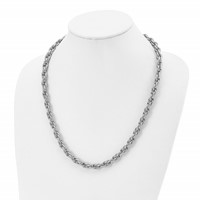 Chisel Stainless Steel Polished and Textured Fancy Rope Chain, 24" view 5