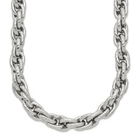 Chisel Stainless Steel Polished and Textured Fancy Rope Chain, 24" view 1