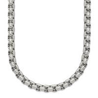 Chisel Stainless Steel Polished Fancy Box Chain, 24" view 1