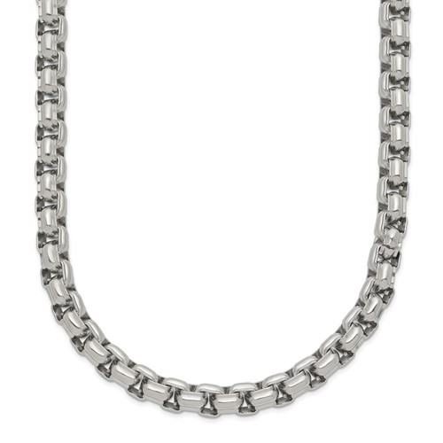 Chisel Stainless Steel Polished Fancy Box Chain, 24"