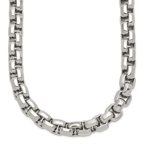 Chisel Stainless Steel Polished Fancy Rolo Chain, 24"