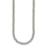 Chisel Stainless Steel Polished and Textured Link Necklace - 24in view 3
