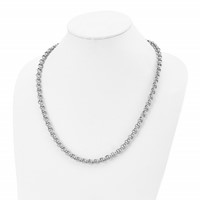 Chisel Stainless Steel Polished and Textured Link Necklace - 24in view 5