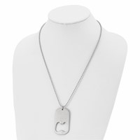 Chisel Stainless Steel Brushed Functional Bottle Opener Dog Tag on a Ball Chain Necklace - 22in view 4