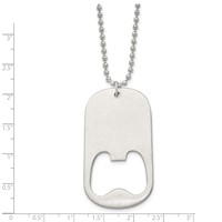 Chisel Stainless Steel Brushed Functional Bottle Opener Dog Tag on a Ball Chain Necklace - 22in view 3