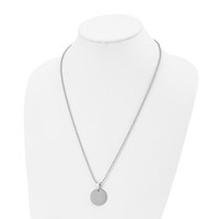 Chisel Stainless Steel Brushed and Polished Reversible Round 2mm Dog Tag on a Ball Chain Necklace, 24" view 4