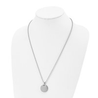 Chisel Stainless Steel Brushed and Polished Reversible Round 4mm Dog Tag on a Ball Chain Necklace, 24" view 4