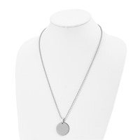Chisel Stainless Steel Brushed and Polished Reversible Round 2mm Dog Tag on a Ball Chain Necklace, 24" view 4