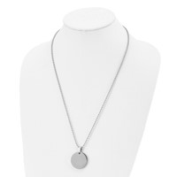 Chisel Stainless Steel Brushed and Polished Reversible Round 4mm Dog Tag on a Ball Chain Necklace, 24" view 4