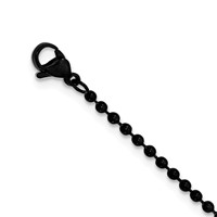 Chisel Stainless Steel Polished Black IP-plated Anchor Dog Tag on a Ball Chain Necklace, 22" view 2