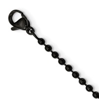Chisel Stainless Steel Brushed and Polished Black IP-plated Cross Pendant on a Ball Chain Necklace, 24" view 4