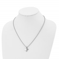 Chisel Stainless Steel Polished Cross Pendant on a Ball Chain Necklace, 20" view 4