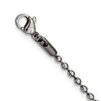 Chisel Stainless Steel Polished and Textured 2 Piece Cross Dog Tag on a Ball Chain Necklace, 24" view 2