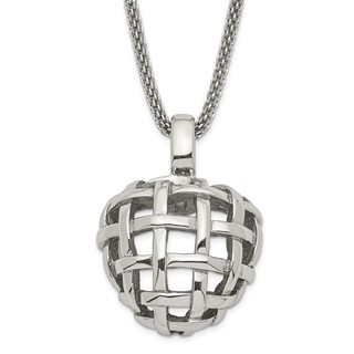 Stainless Steel Woven Heart Necklace