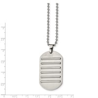 Stainless Steel Brushed and Polished Dog Tag Necklace view 3