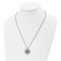 Chisel Stainless Steel Polished and Enameled Family Tree of Life Pendant on a Cable Chain Necklace, 22" view 4