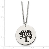 Chisel Stainless Steel Polished and Enameled Family Tree of Life Pendant on a Cable Chain Necklace, 22" view 5