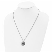 Chisel Stainless Steel Polished and Enameled Brave Bumble Bee Pendant on a Cable Chain Necklace, 22" view 4