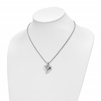 Chisel Stainless Steel Polished Heart Pendant on an Snake Chain Necklace, 18" view 4