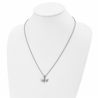 Chisel Stainless Steel Polished Dragonfly Pendant on a Cable Chain Necklace, 22" view 4