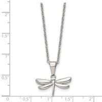 Chisel Stainless Steel Polished Dragonfly Pendant on a Cable Chain Necklace, 22" view 5