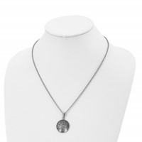 Chisel Stainless Steel Antiqued and Polished Tree of Life Pendant on a Cable Chain Necklace, 20" view 4
