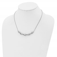 Chisel Stainless Steel Polished Twisted Bar on a Cable Chain Necklace with 2 Inch Extension - 18in view 4