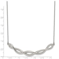 Chisel Stainless Steel Polished Twisted Bar on a Cable Chain Necklace with 2 Inch Extension - 18in view 3