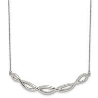 Chisel Stainless Steel Polished Twisted Bar on a Cable Chain Necklace with 2 Inch Extension - 18in view 1