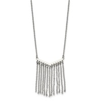 Stainless Steel Polished Multi Chain Dangle Necklace - 19in view 3