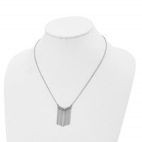 Stainless Steel Polished Multi Chain Dangle Necklace - 19in view 4