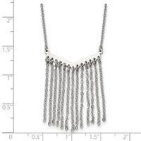 Stainless Steel Polished Multi Chain Dangle Necklace - 19in view 5
