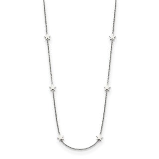 Chisel Stainless Steel Polished Stars on a 35 inch Cable Chain Necklace