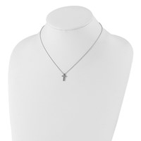 Chisel Stainless Steel Polished Cross Pendant on a Necklace with 1 Inch Extension Cable Chain, 16" view 4