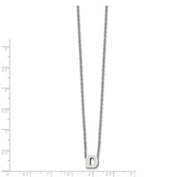 Stainless Steel Polished Letter D Necklace with 2in Ext, 18" view 2