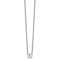 Stainless Steel Polished Letter D Necklace with 2in Ext, 18" view 1