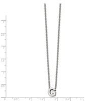 Stainless Steel Polished Letter G Necklace with 2in Ext, 18" view 2