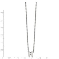Stainless Steel Polished Letter H Necklace with 2in Ext, 18" view 2