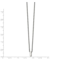 Stainless Steel Polished Letter I Necklace with 2in Ext, 18" view 2