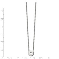 Stainless Steel Polished Letter O Necklace with 2in Ext, 18" view 2
