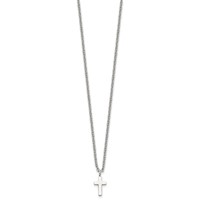 Chisel Stainless Steel Polished 11mm Cross Pendant on an Cable Chain Necklace, 18" view 2
