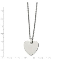 Chisel Stainless Steel Polished Heart Pendant on a Cable Chain Necklace, 20" view 2