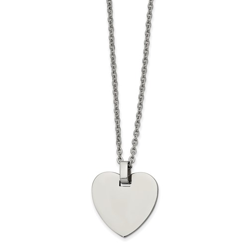 Chisel Stainless Steel Polished Heart Pendant on a Cable Chain Necklace, 20"