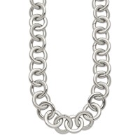 Chisel Stainless Steel Polished Circle Link Necklace, 17" view 2